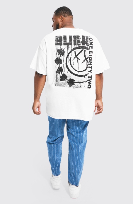 biały t-shirt oversize print 