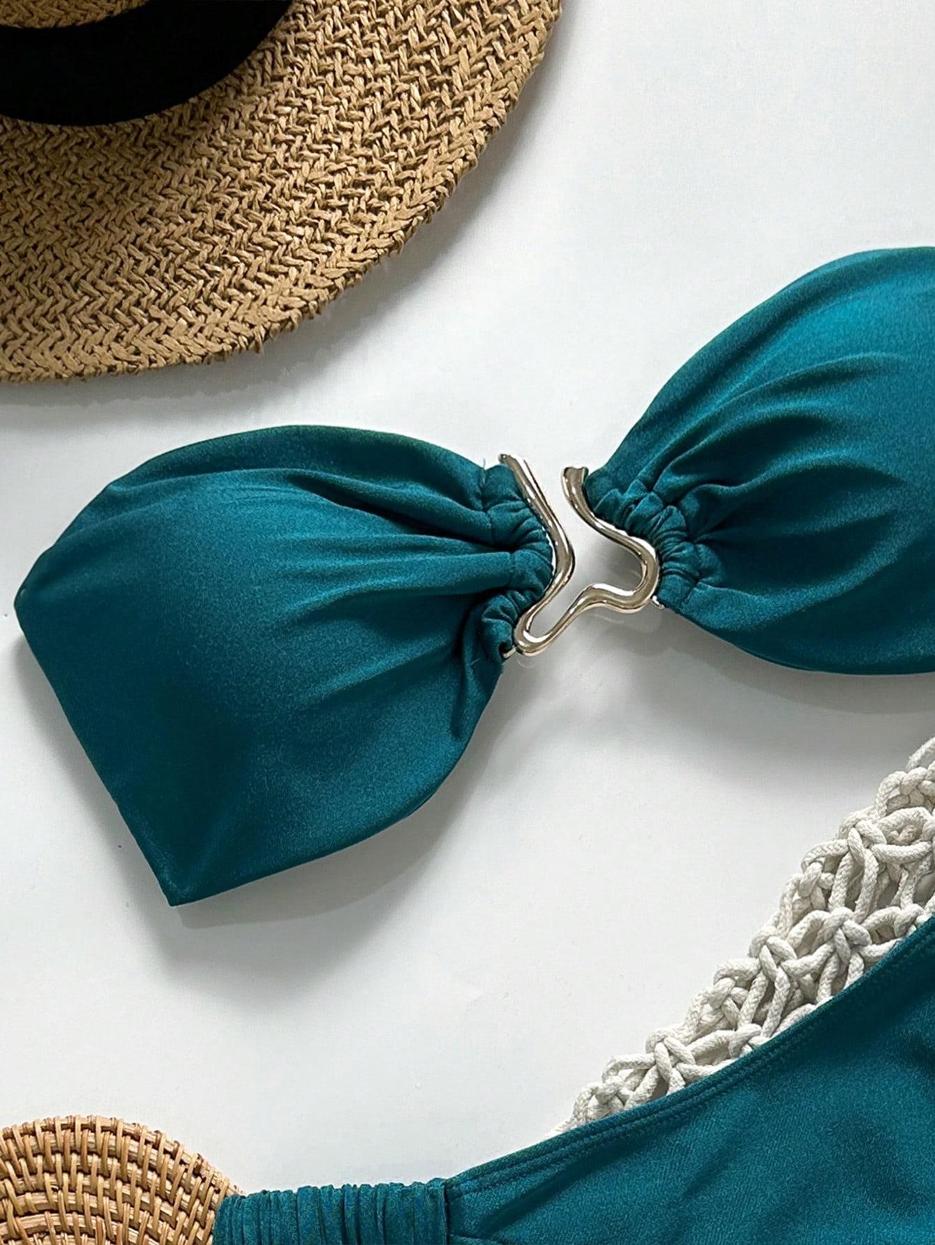 NIEBIESKA GÓRA OD BIKINI ZDOBIENIE
