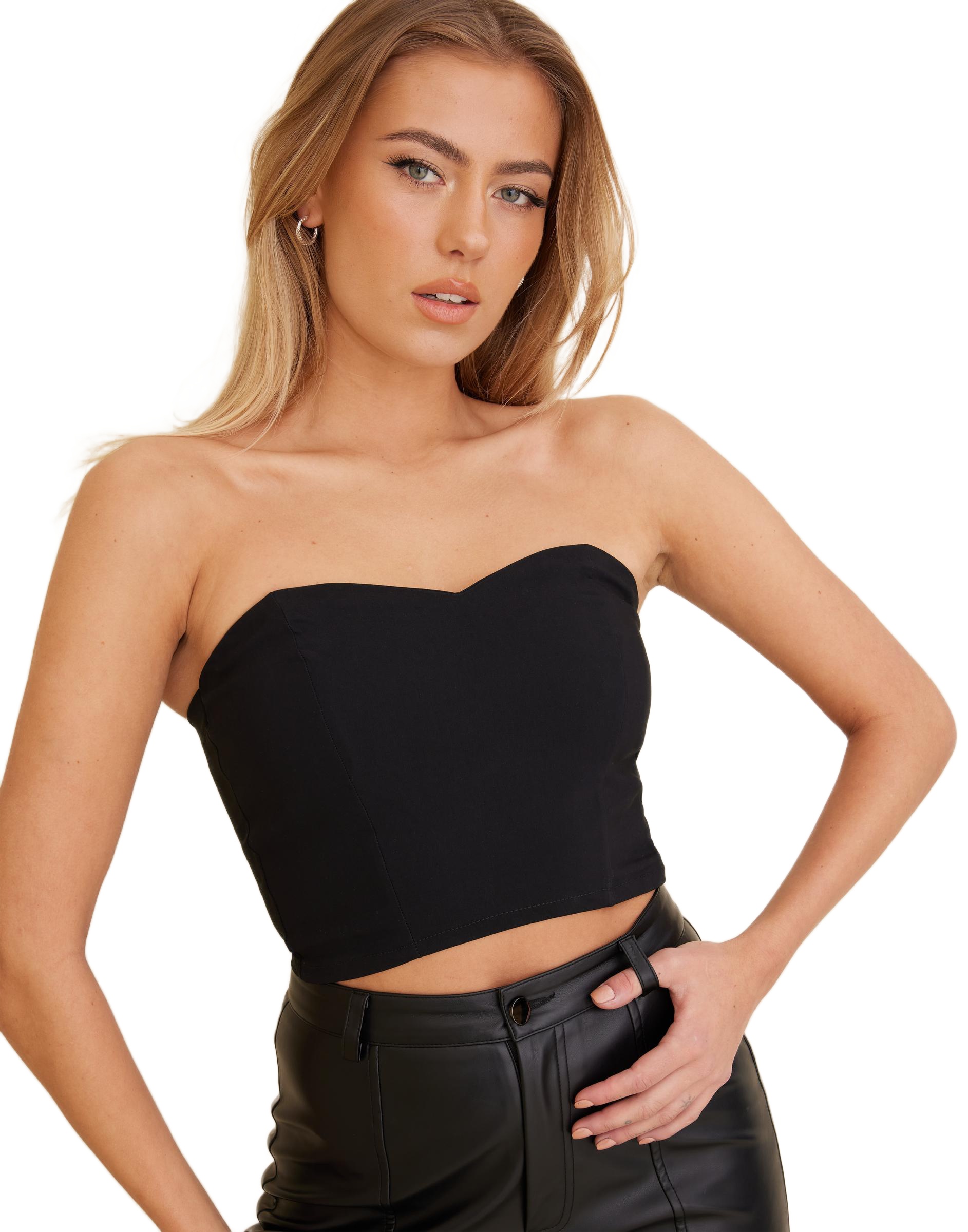 CZARNY CROP TOP