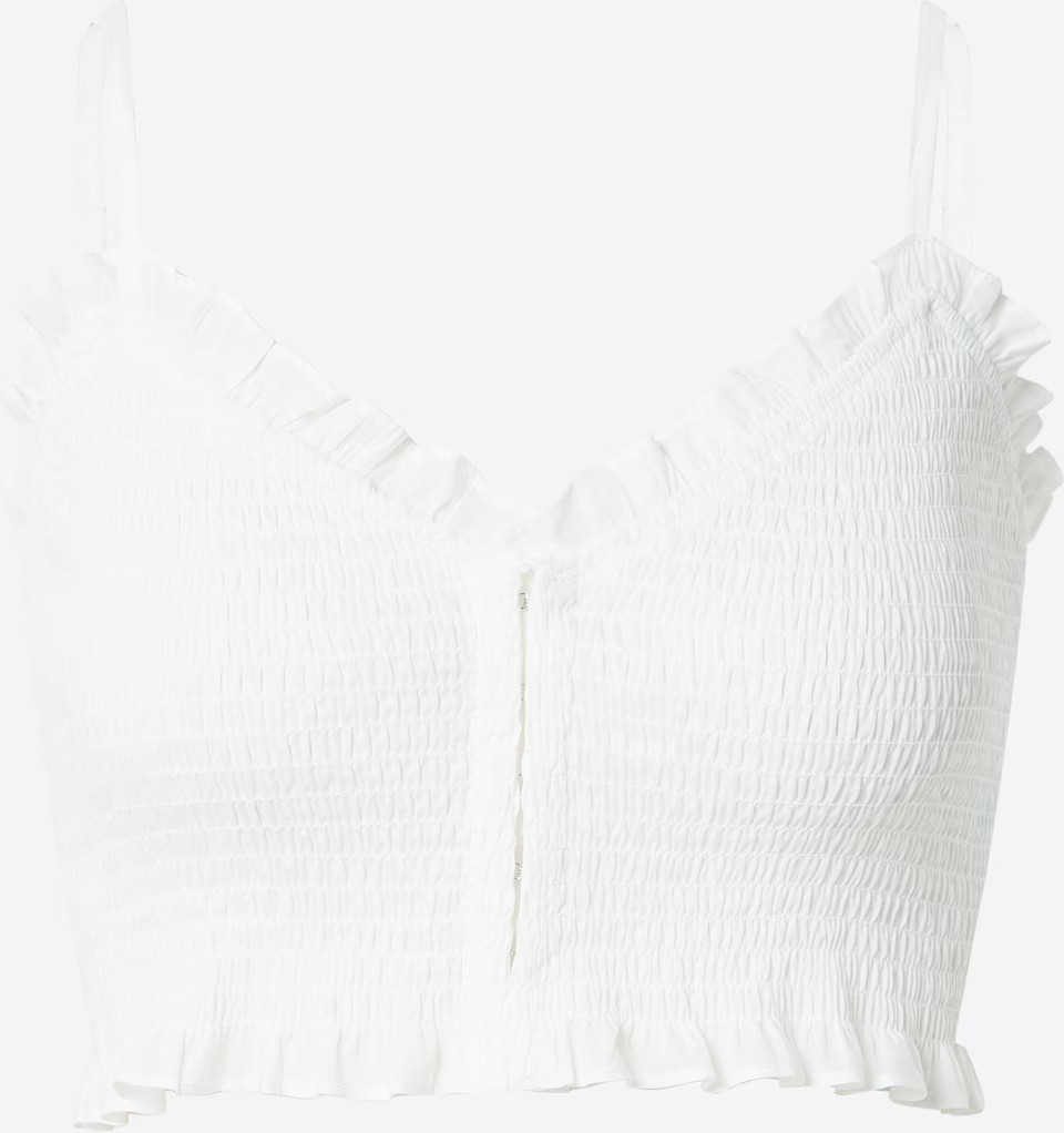 BIAŁY CROP TOP NA RAMIĄCZKACH