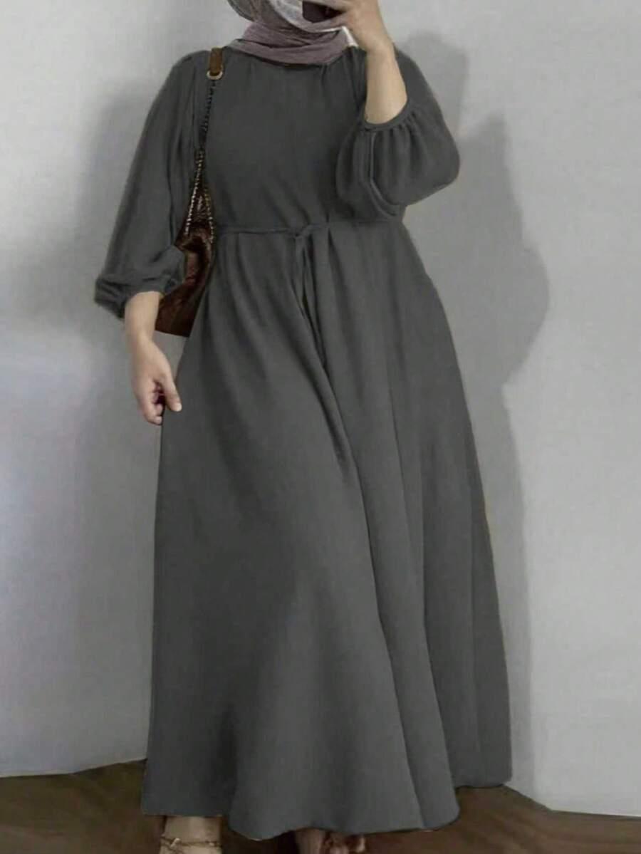 szara sukienka maxi
