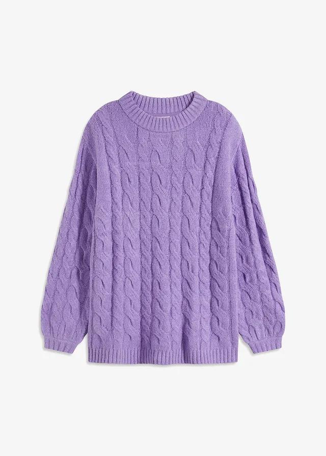 FIOLETOWY SWETER OVERSIZE 