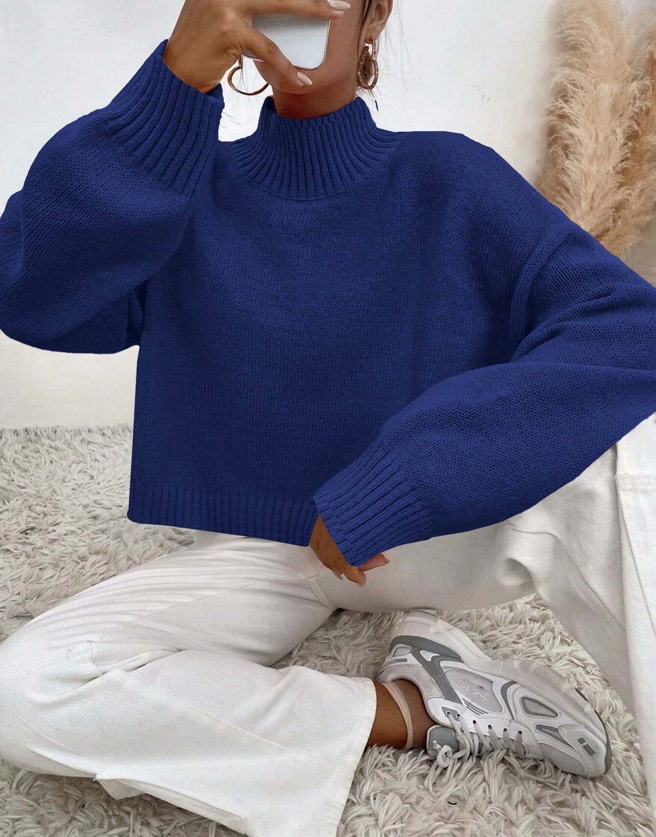 Granatowy sweter oversize
