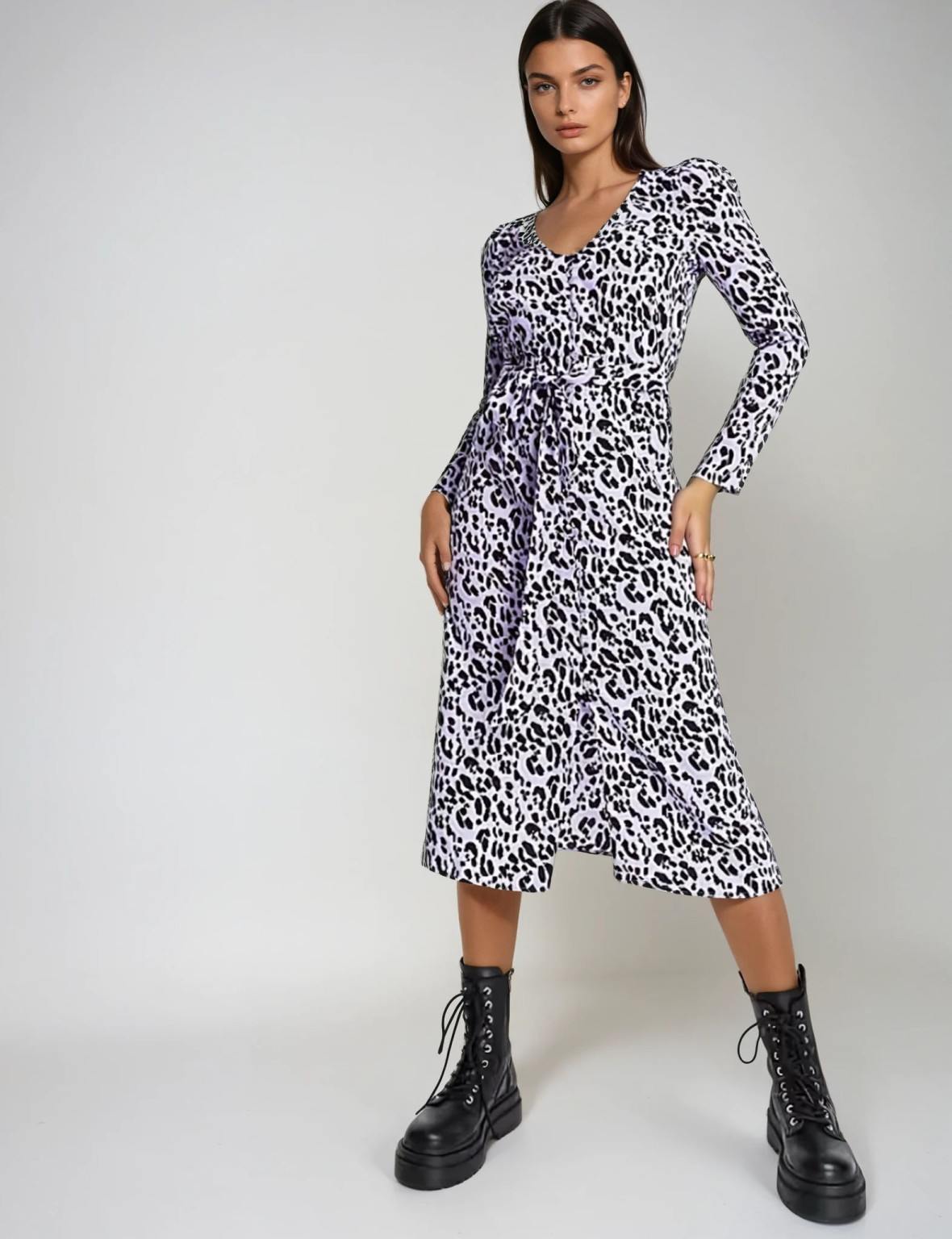 MIDI SUKIENKA ANIMAL PRINT ROZCIĘCIE