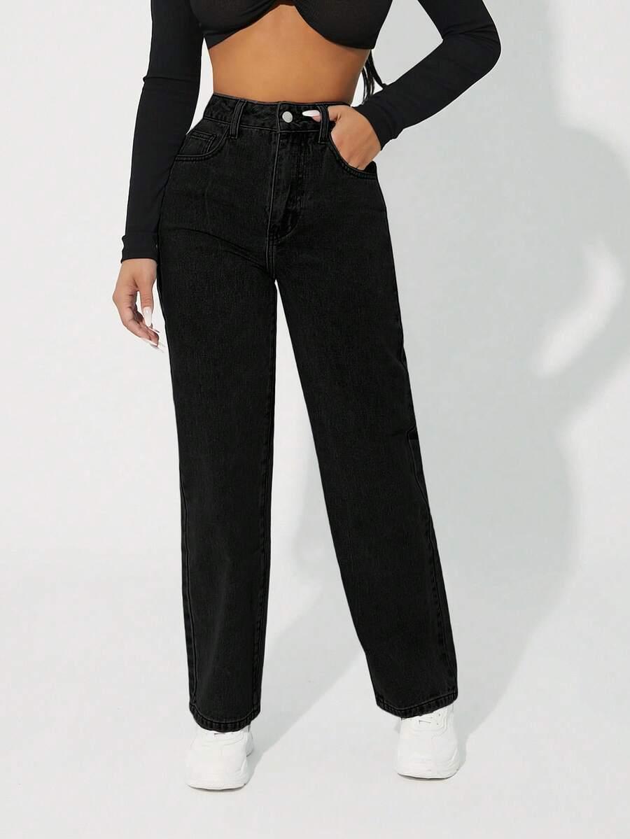 czarne jeansy casual