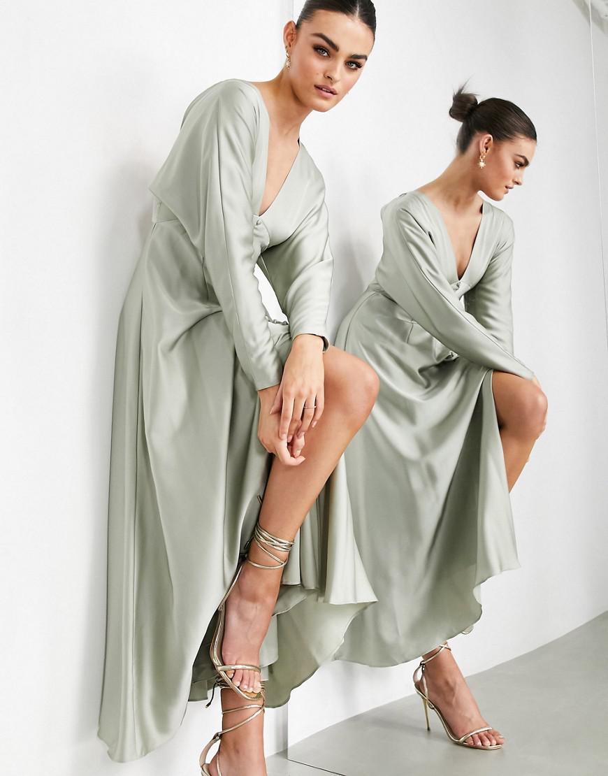 MIDI SUKIENKA V-NECK WSTAWKA