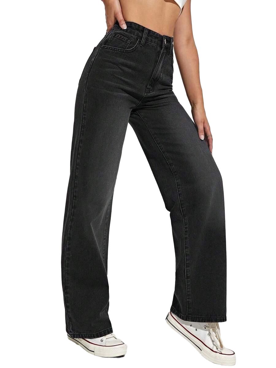 CZARNE SPODNIE JEANS 