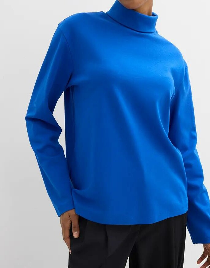 BLUZKA DAMSKA PLUS SIZE Z GOLFEM I DŁUGIM RĘKAWEM