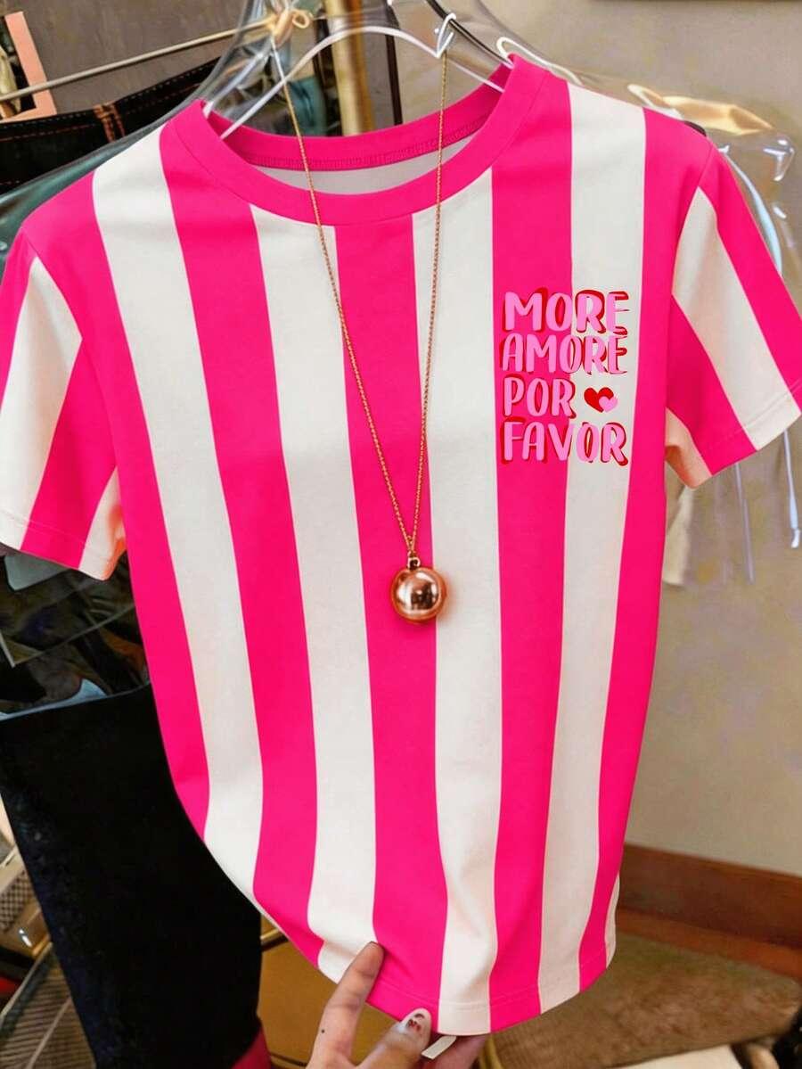 kolorowy t-shirt print paski