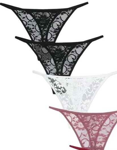 majtki stringi koronka 4-pack