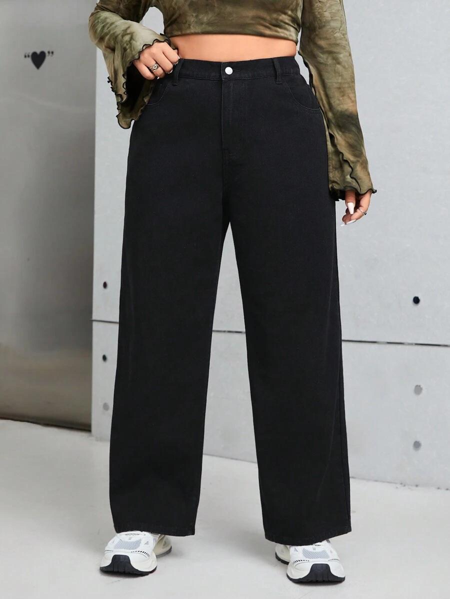 CZARNE SPODNIE JEANS