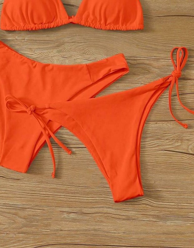 pomarańczowy dół od bikini wiązanie