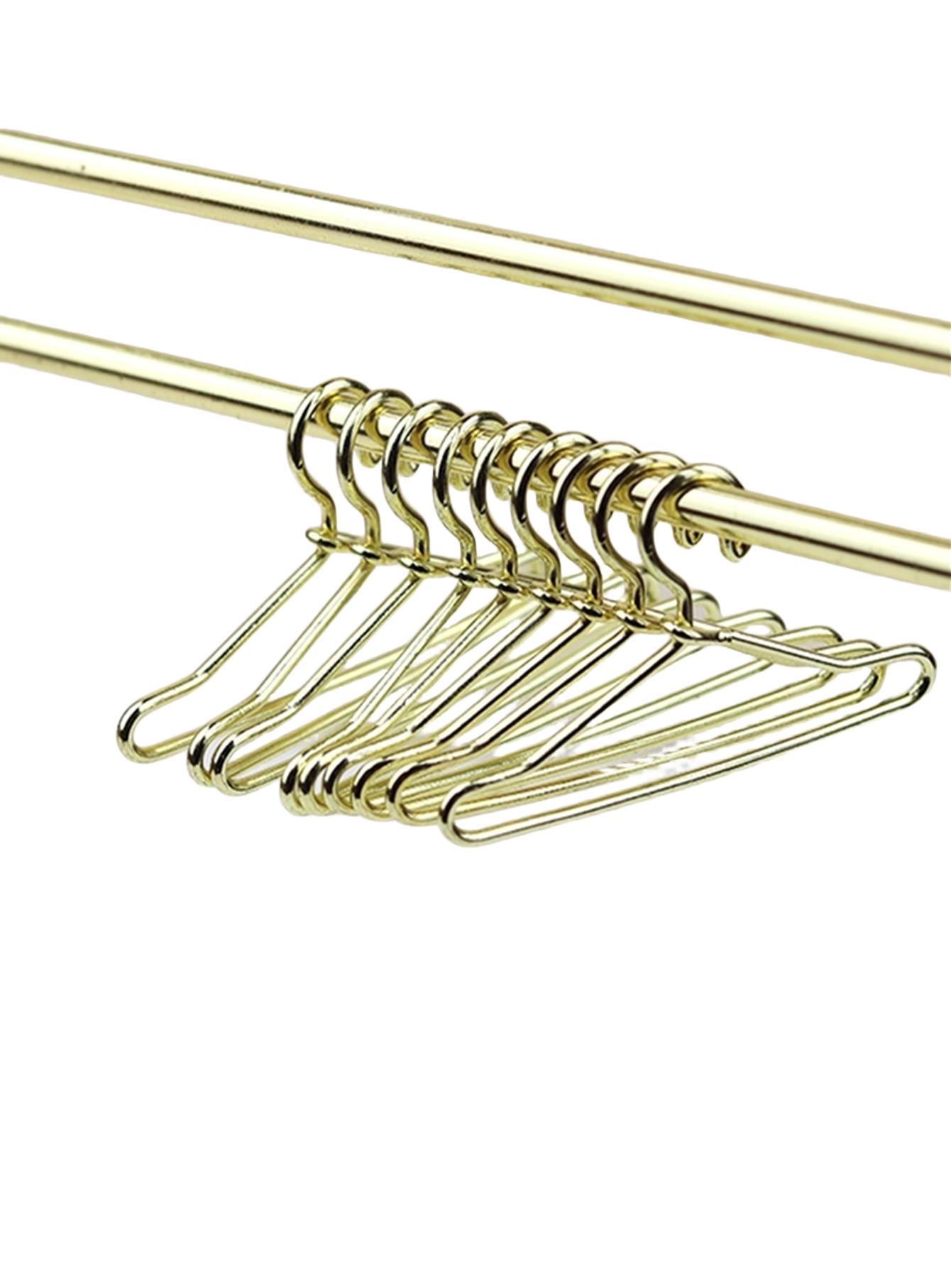 złote wieszaki dla lalek 10-pack