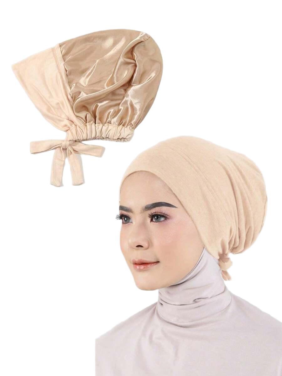 beżowy turban wiązanie