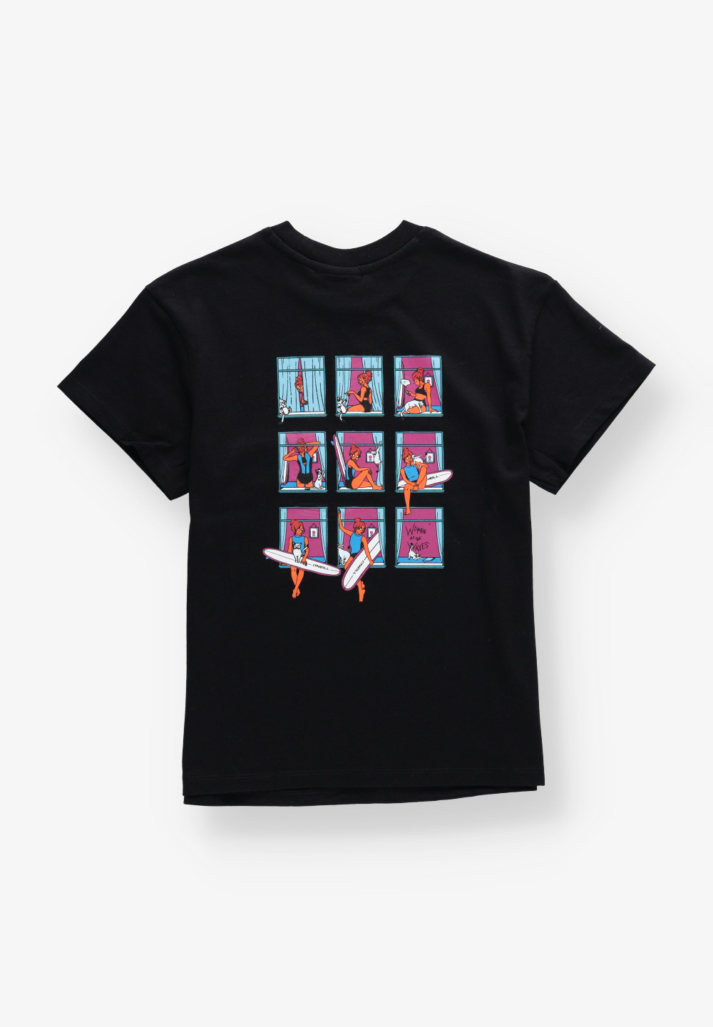 CZARNY T-SHIRT NADRUK 3850020-19010