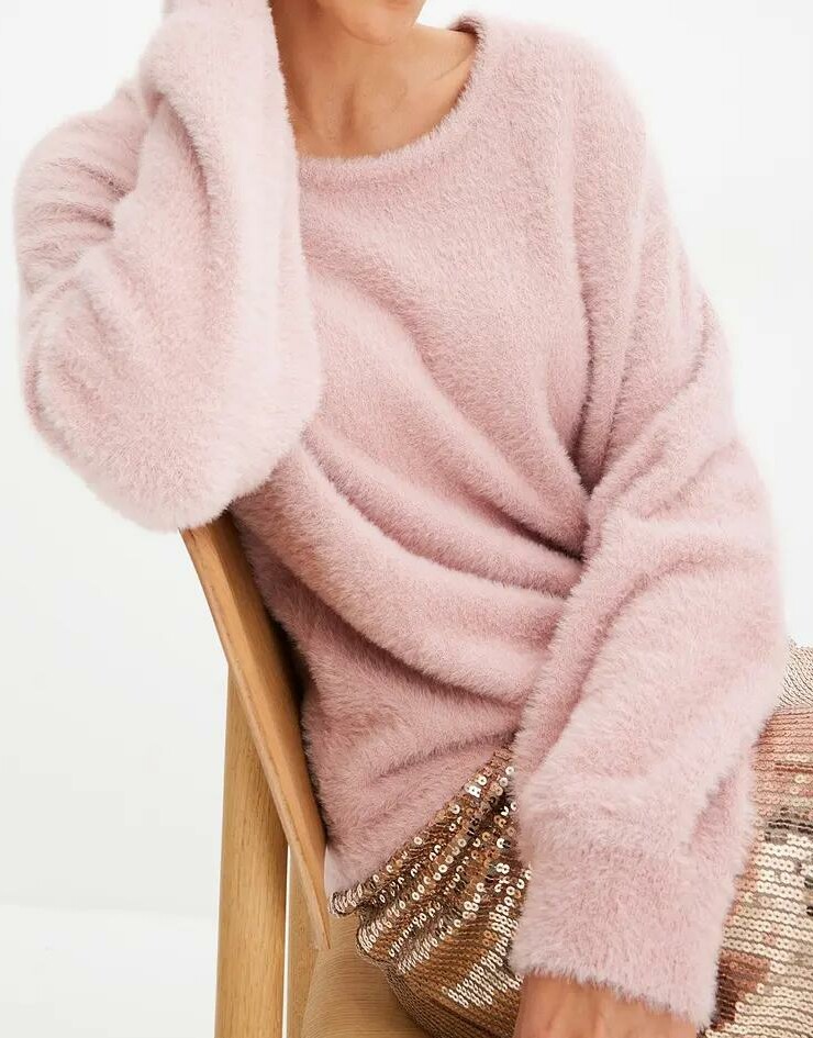 RÓŻOWY SWETER OVERSIZE