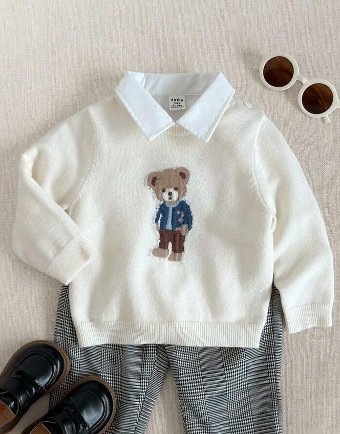 sweter wzór miś