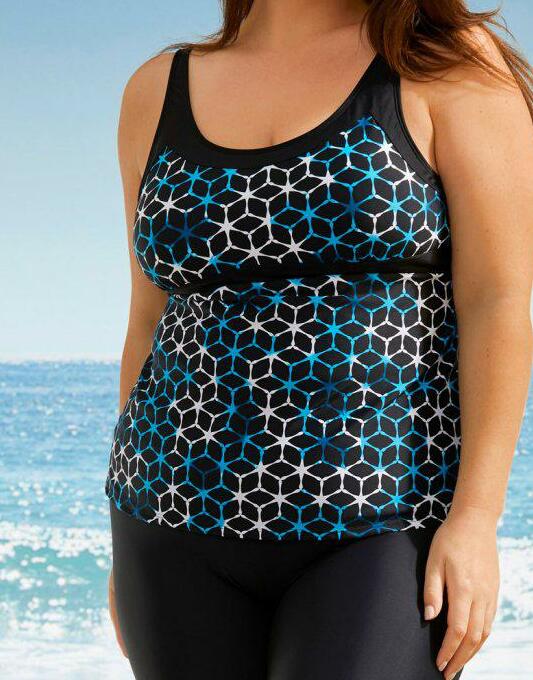 TANKINI GÓRA Z WZOREM GEOMETRYCZNYM