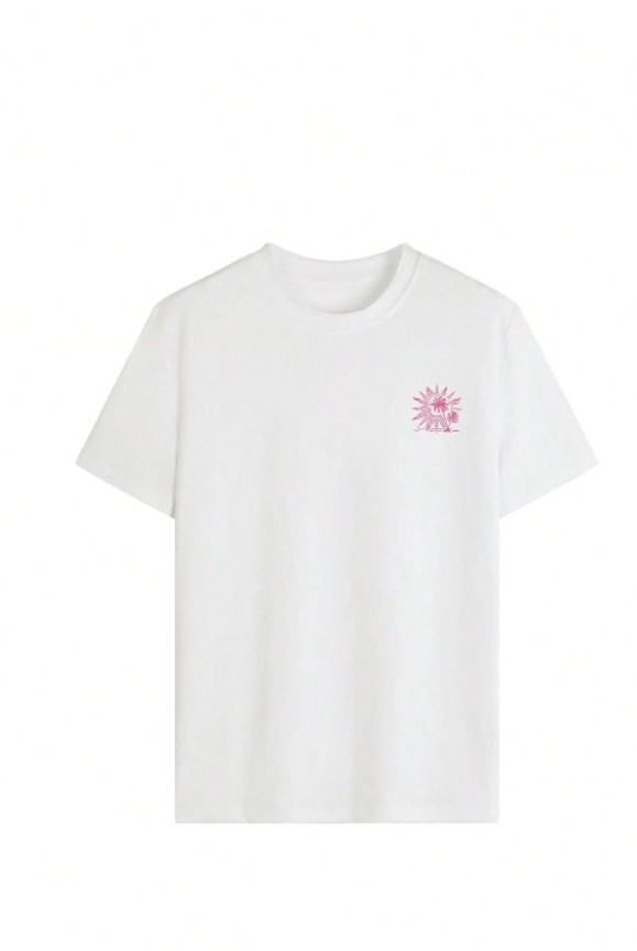biały t-shirt print