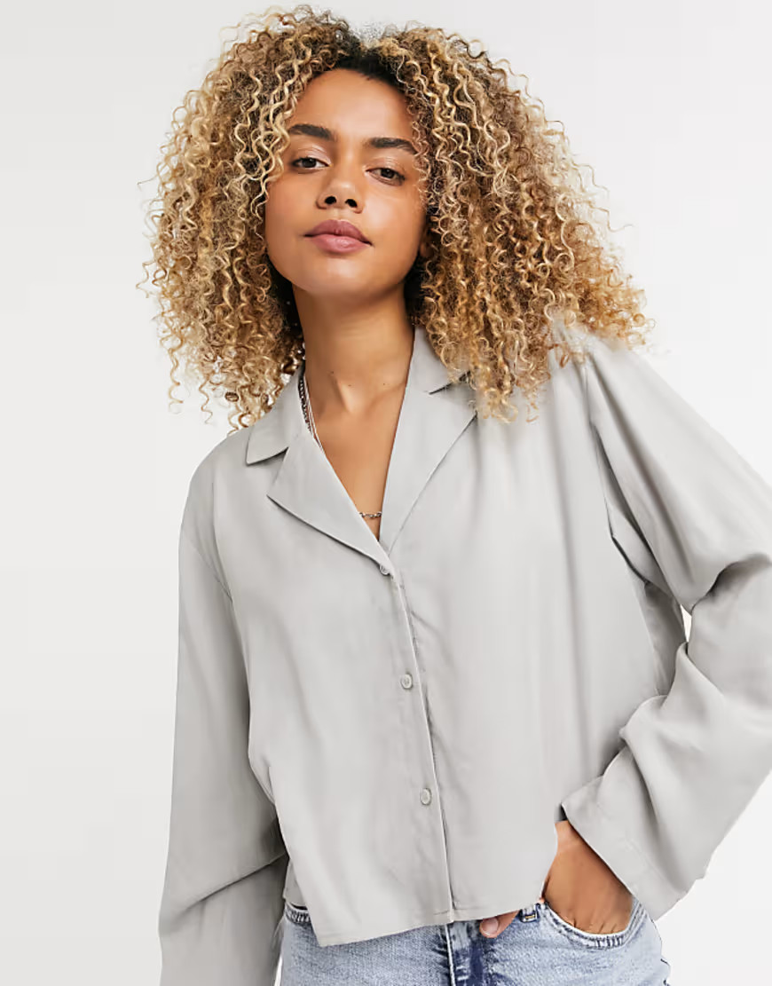 SZARA KOSZULA OVERSIZE