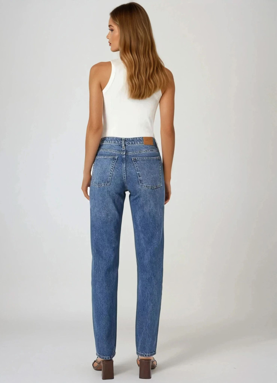 NIEBIESKIE PROSTE SPODNIE JEANS