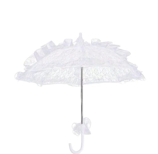 biały parasol koronka