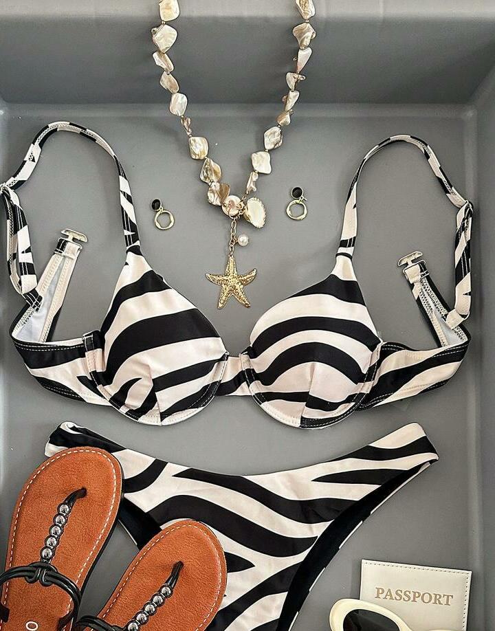 góra od bikini animal print 