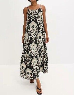 SUKIENKA WISKOZOWA MAXI OVERSIZE BOHO Z ODKRYTYMI RAMIONAMI