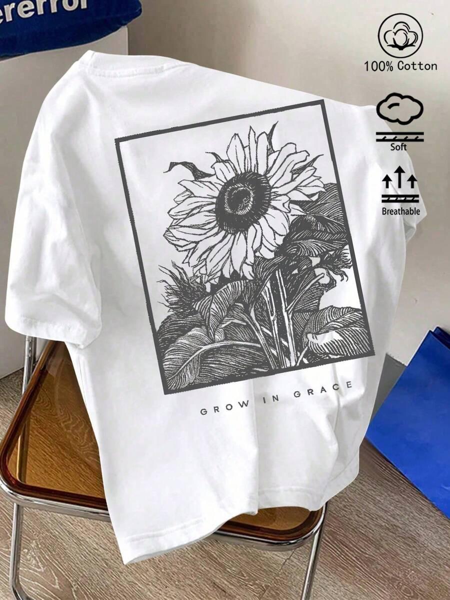 biały t-shirt nadruk