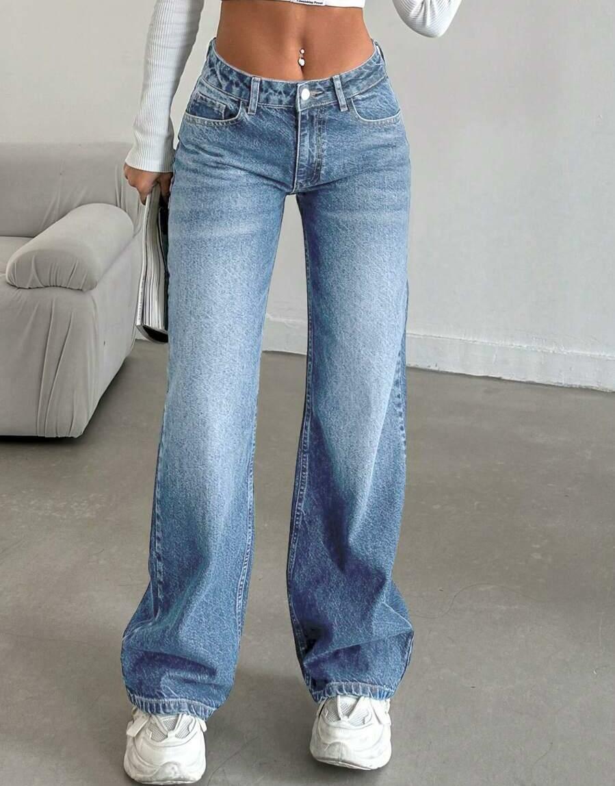 NIEBIESKIE SPODNIE JEANSOWE