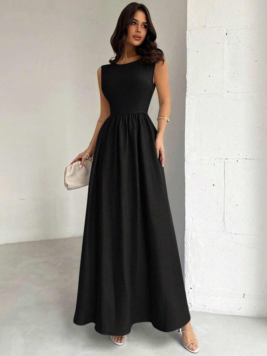 CZARNA MAXI SUKIENKA