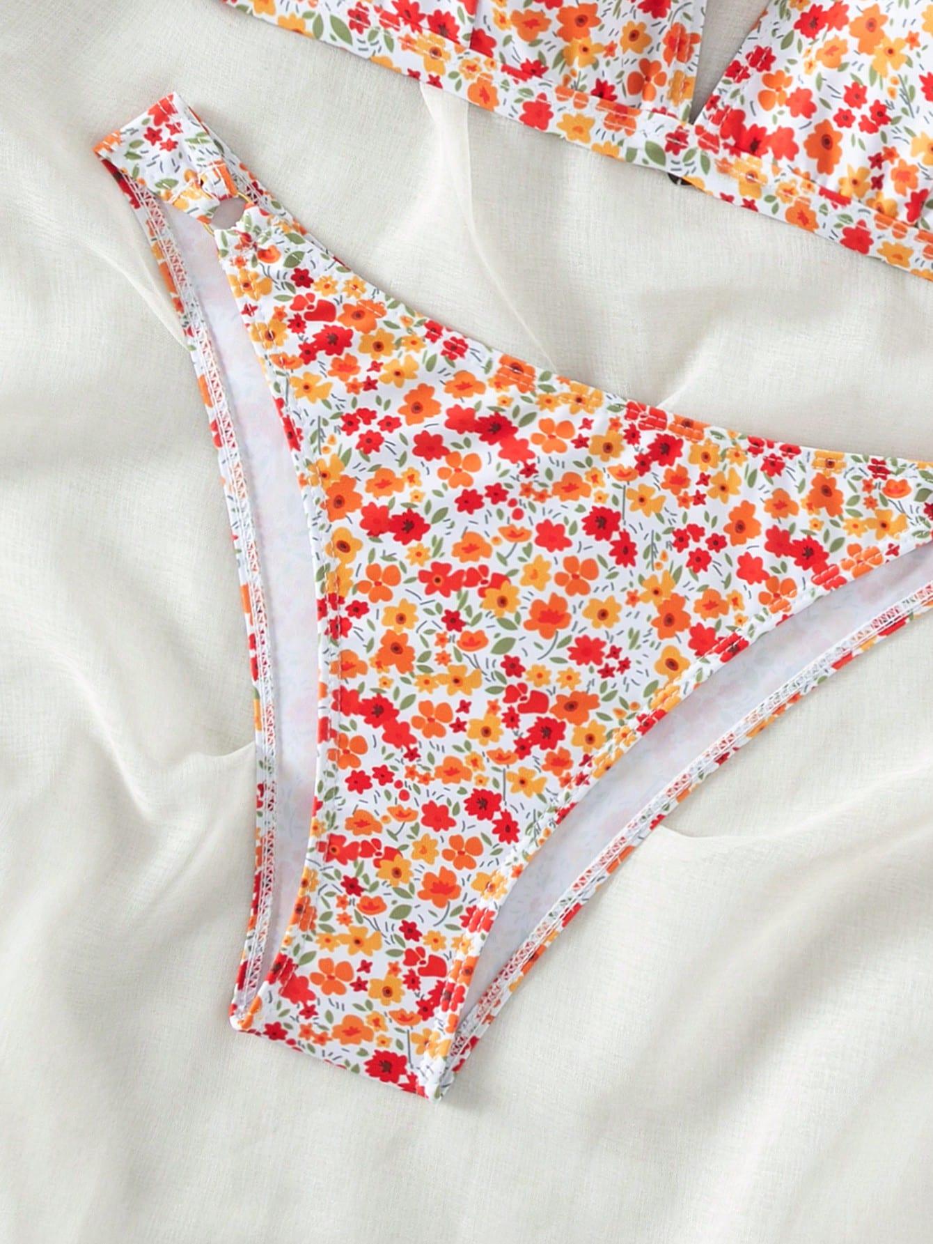 DÓŁ OD BIKINI wzór roślinny