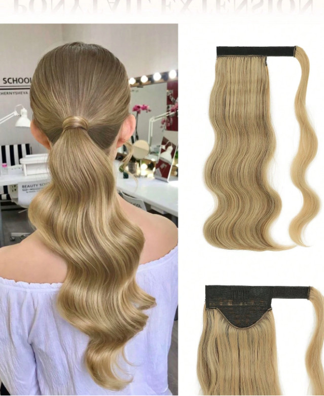 blond WŁOSY SYNTETYCZNE kucyk