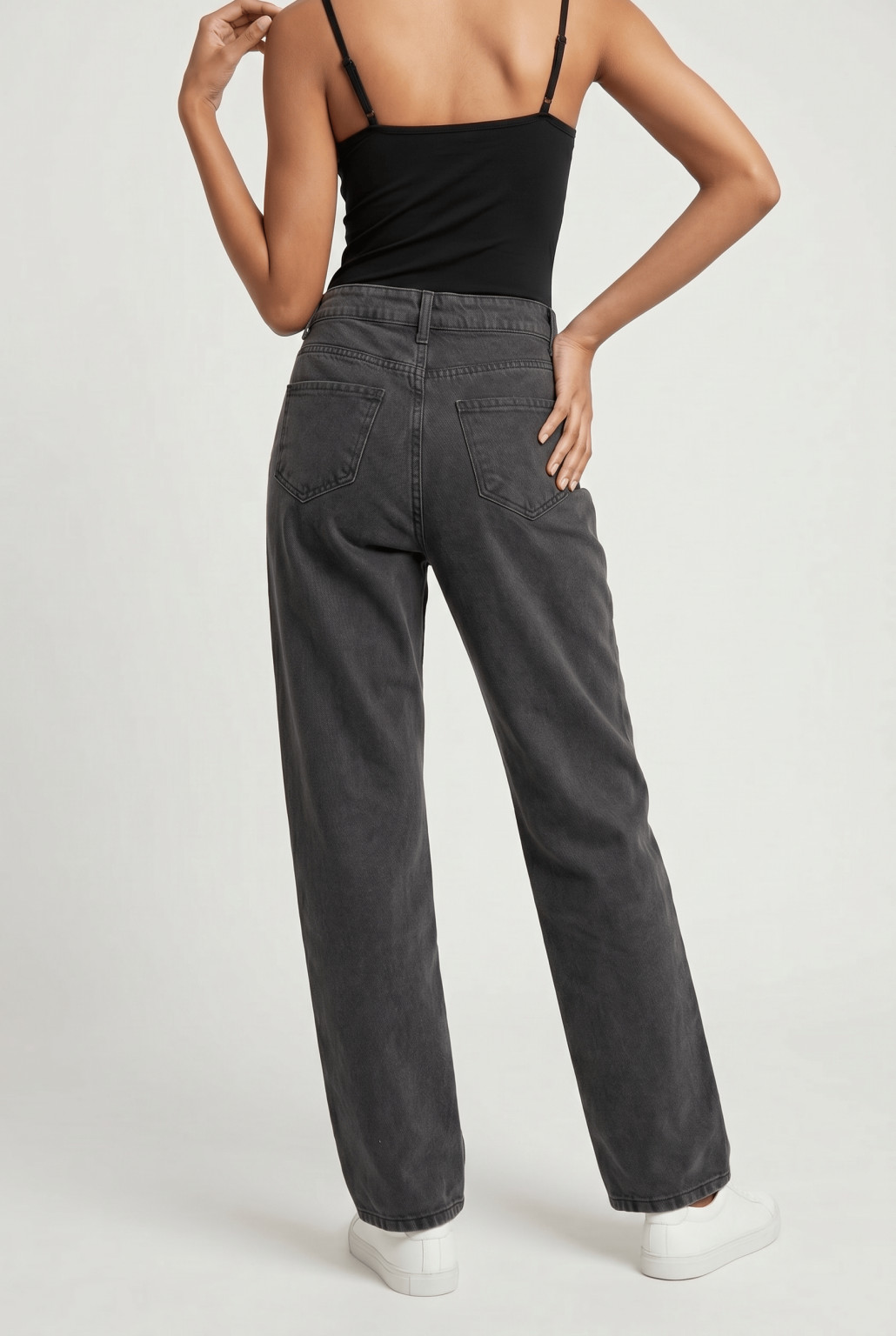 CZARNE SPODNIE JEANS 