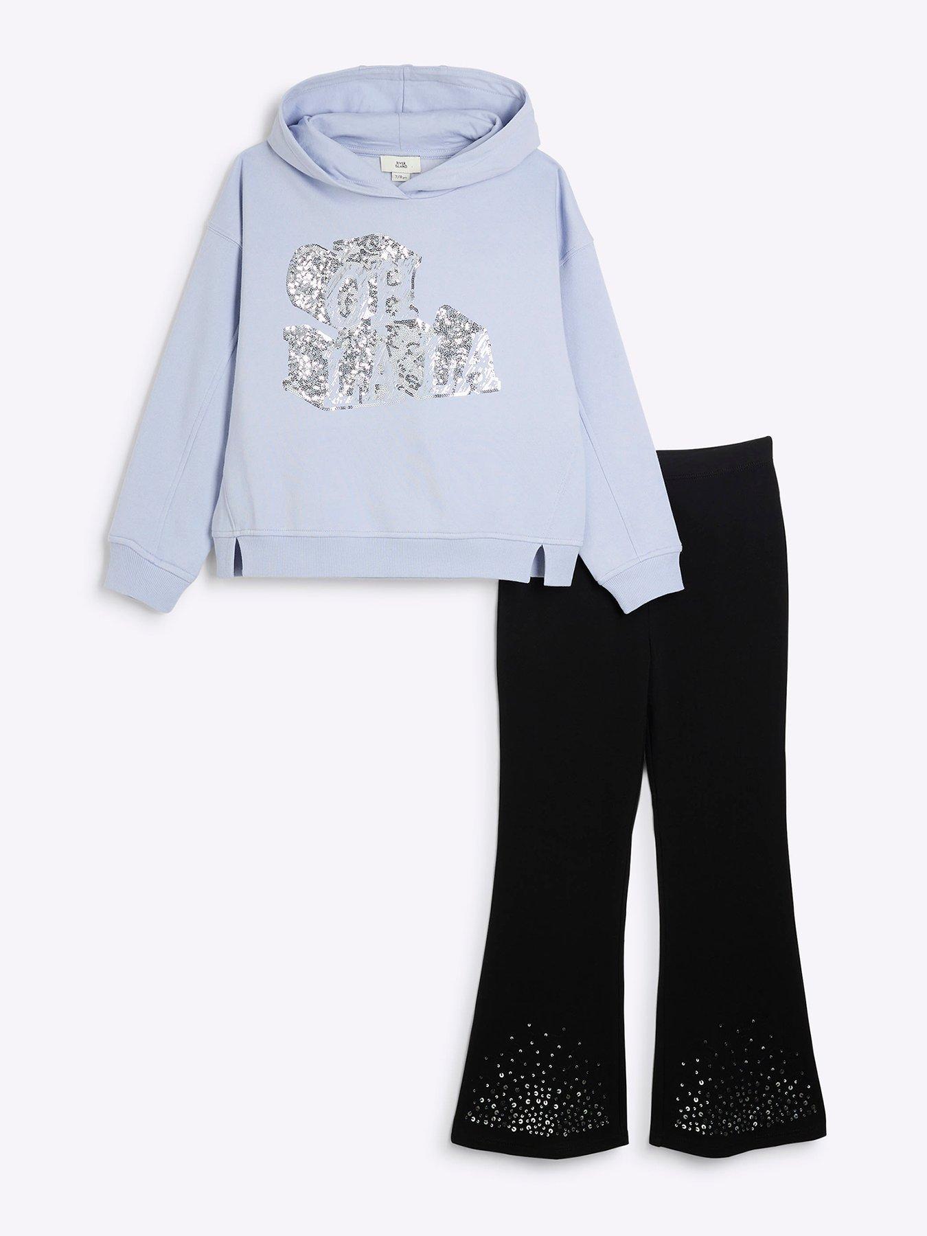 RIVER ISLAND KOMPLET DZIEWCZĘCY Z CEKINAMI 7/8Y