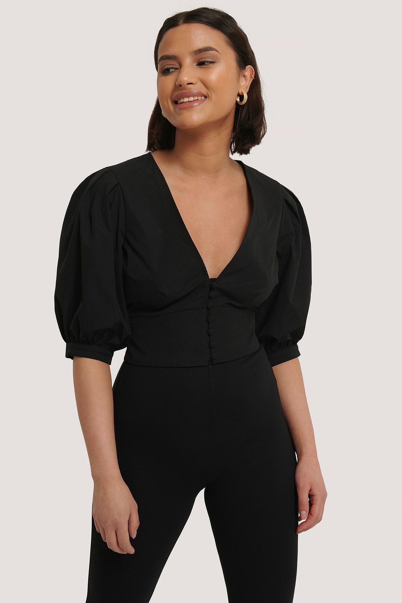 KRÓTKA BLUZKA V--NECK BUFKI