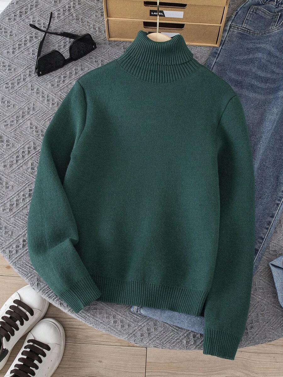 zielony ocieplany sweter