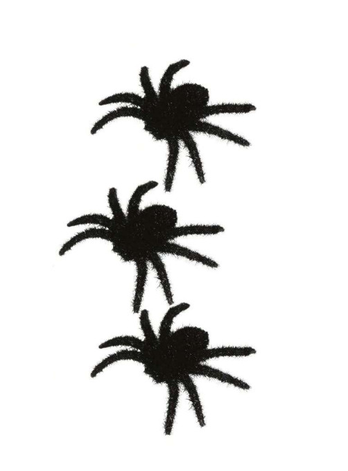 czarne ozdoby pająki 3-pack
