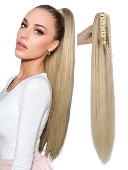 BLOND SYNTETYCZNE WŁOSY NA SPINCE 66CM