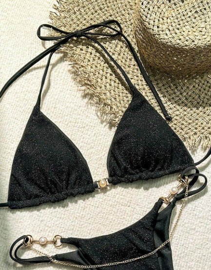 CZARNA GÓRA OD BIKINI połysk