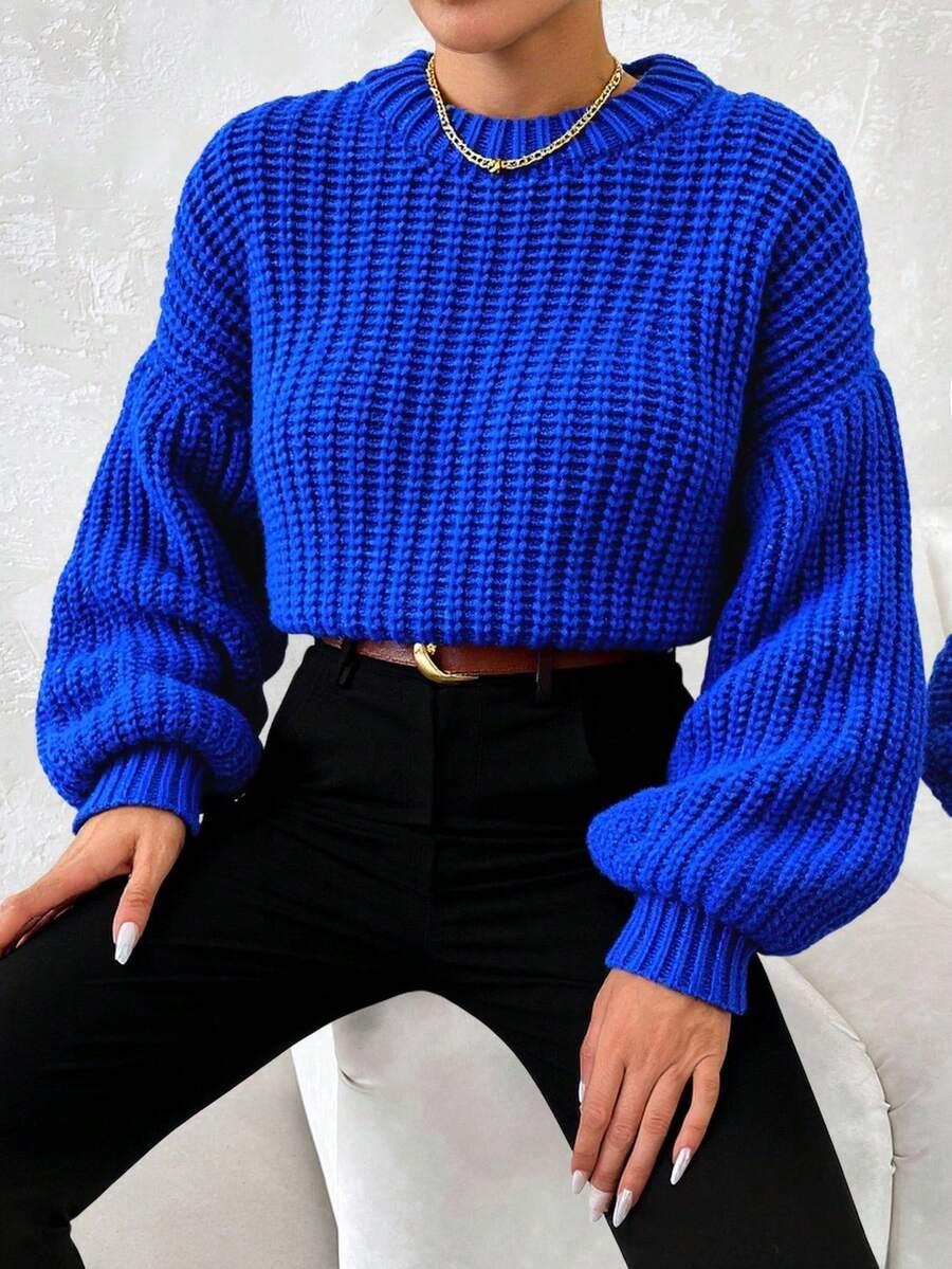 sweter okrągły dekolt