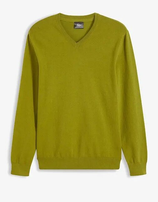 SWETER MĘSKI DZIANINOWY Z DEKOLTEM W SEREK