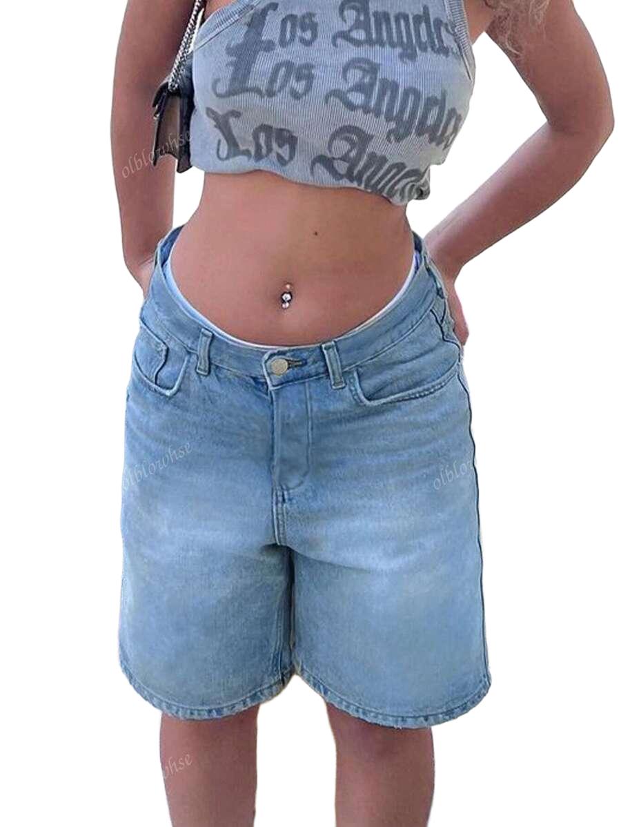 SZEROKIE SPODENKI JEANSOWE
