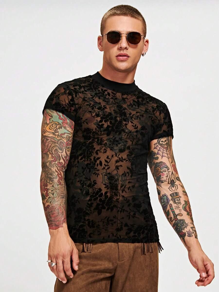czarny t-shirt print