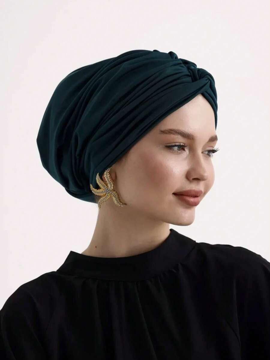 czarny turban na głowę