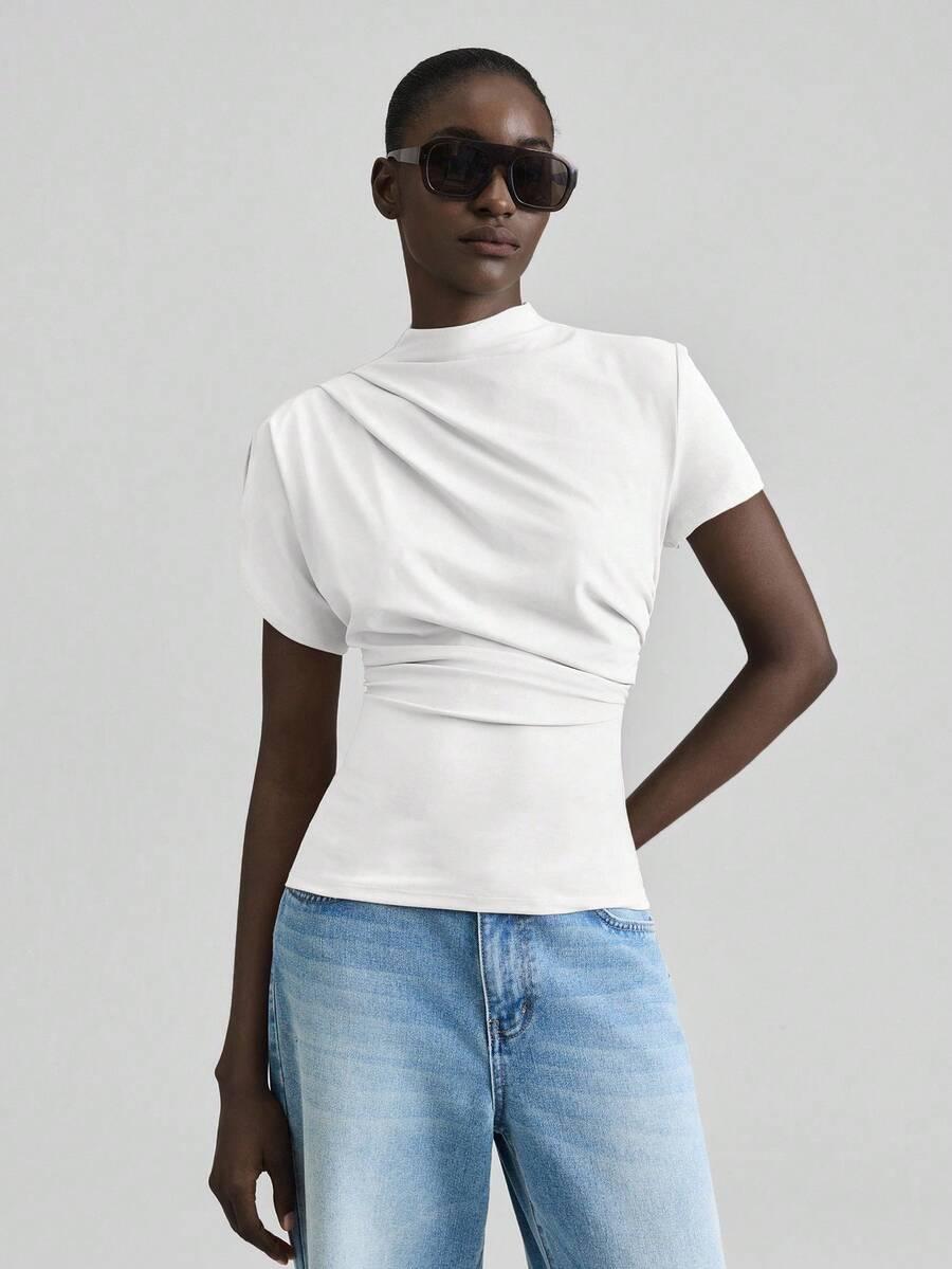 BIAŁA ASYMETRYCZNA BLUZKA