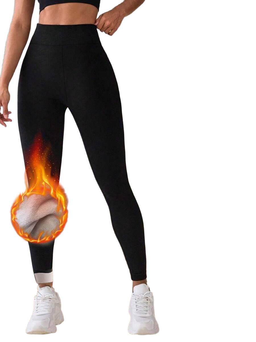 czarne ocieplane legginsy