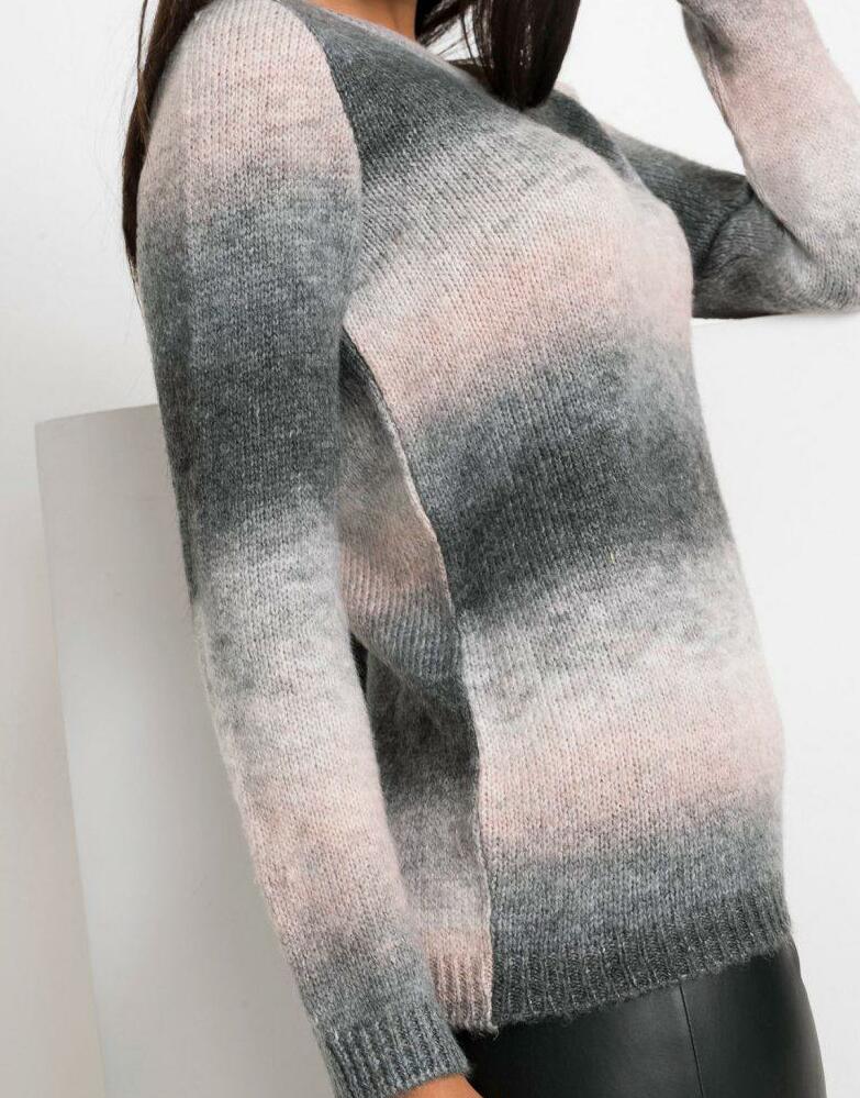 SWETER DAMSKI PLUS SIZE OKRĄGŁY DEKOLT