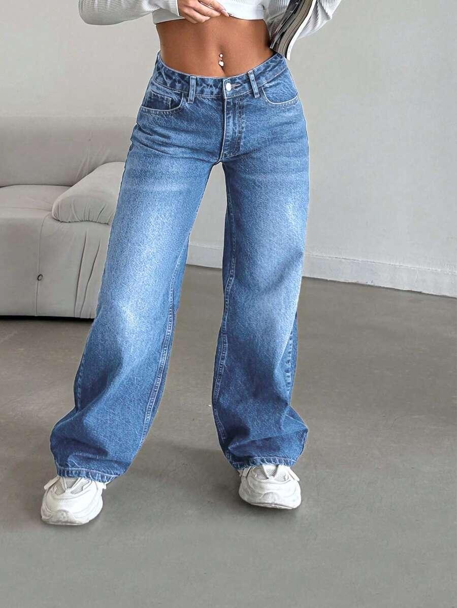 NIEBIESKIE SPODNIE JEANS KIESZENIE