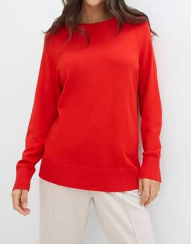 SWETER DAMSKI WISKOZA Z OKRĄGŁYM DEKOLTEM 